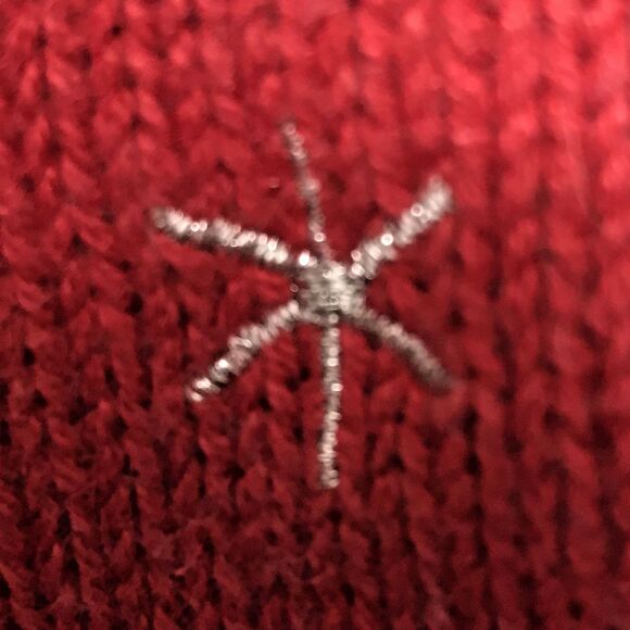 Classic Elements Christmas Snowman Sweater Women's XL Red Ramie Cotton Full Zip - Picture 7 of 12